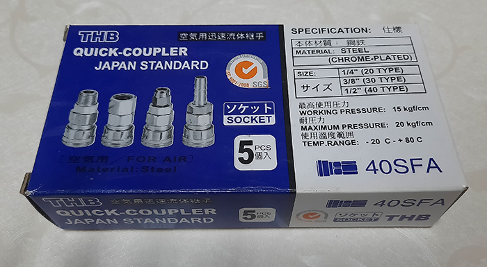 Giắc nối nhanh khí nén THB 40SFA Giắc nối nhanh khí nén THB 40SFA